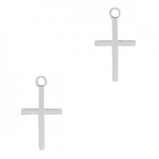 Metal Bohemian pendant Cross Silver